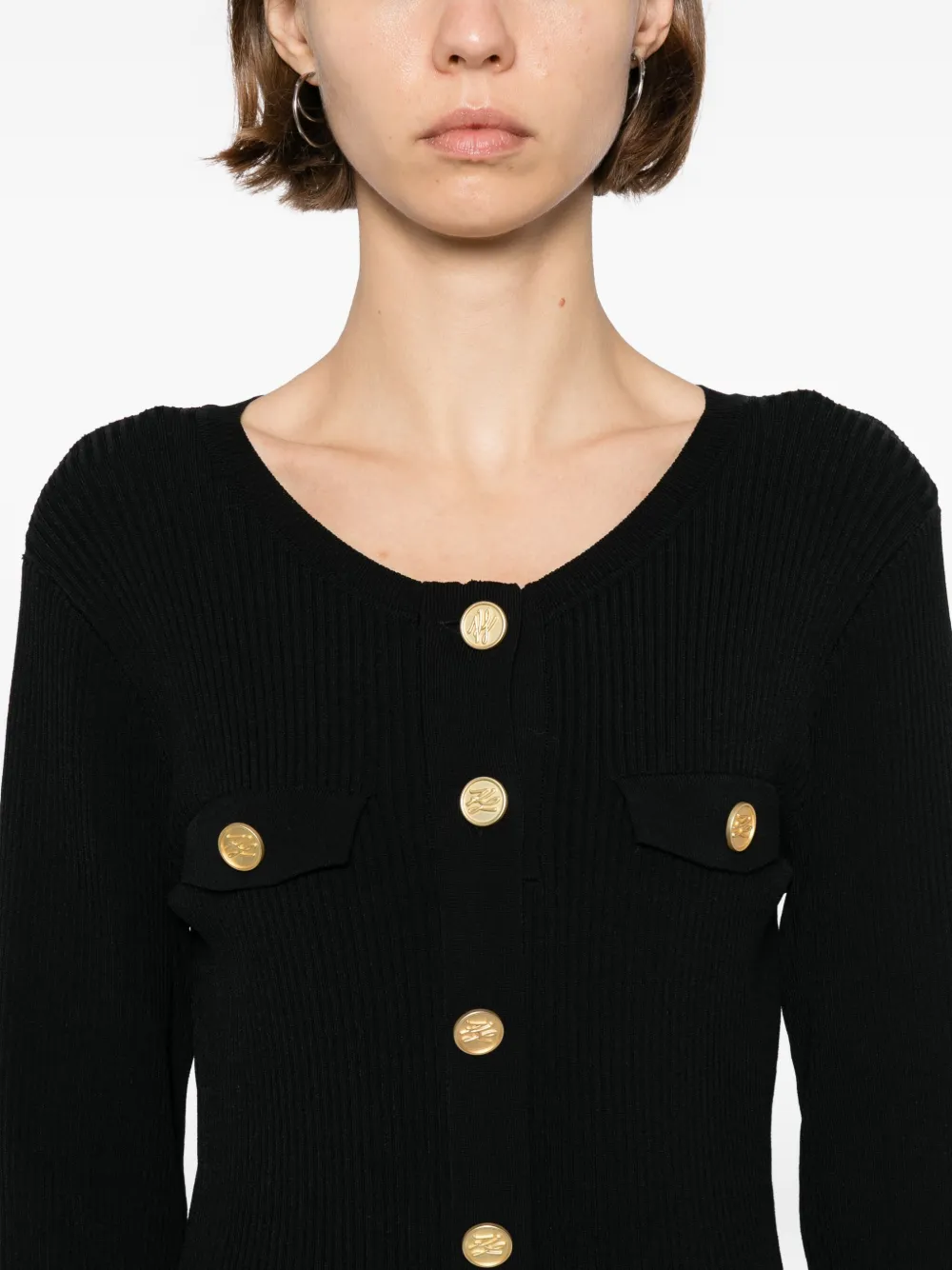 Karl Lagerfeld Ribgebreide maxi-jurk Zwart