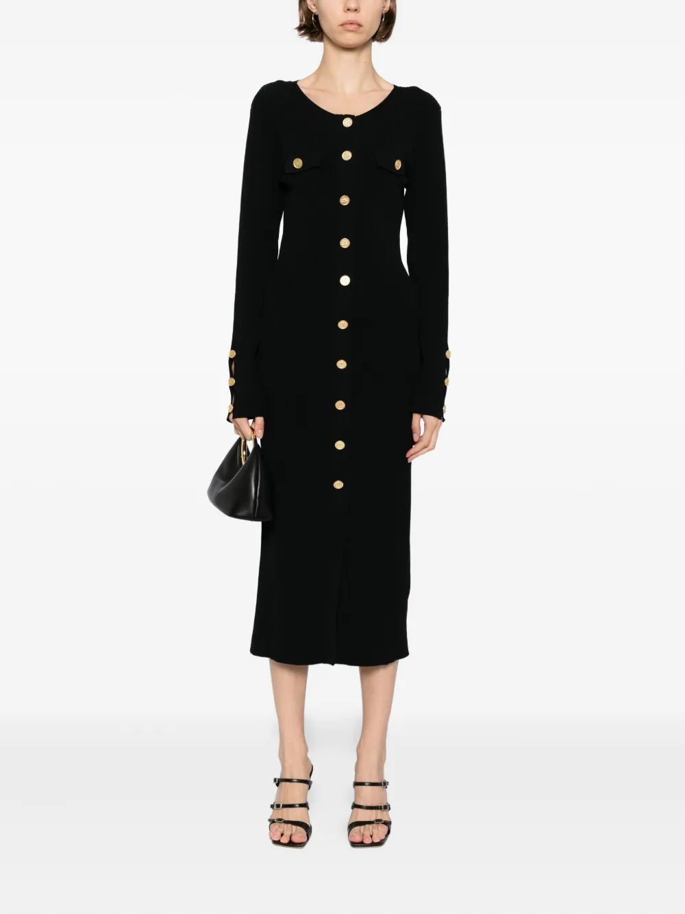 Karl Lagerfeld Ribgebreide maxi-jurk Zwart