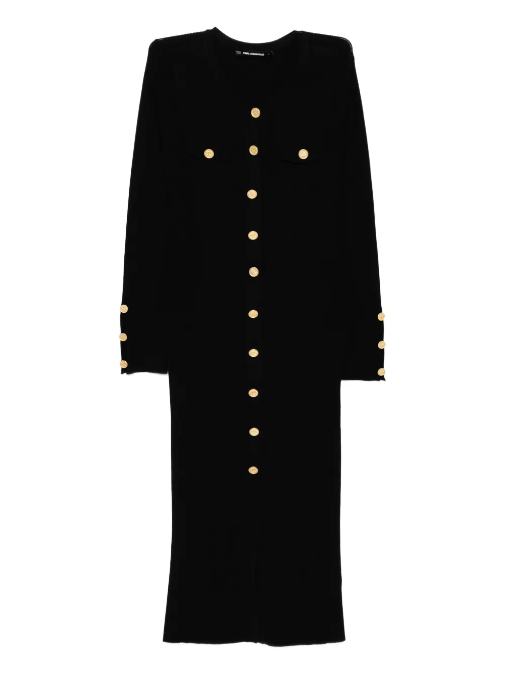 Karl Lagerfeld ribbed-knit maxi dress Zwart