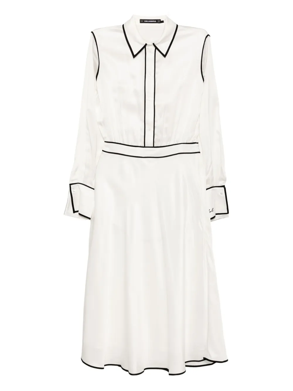 Karl Lagerfeld contrast piping dress Wit
