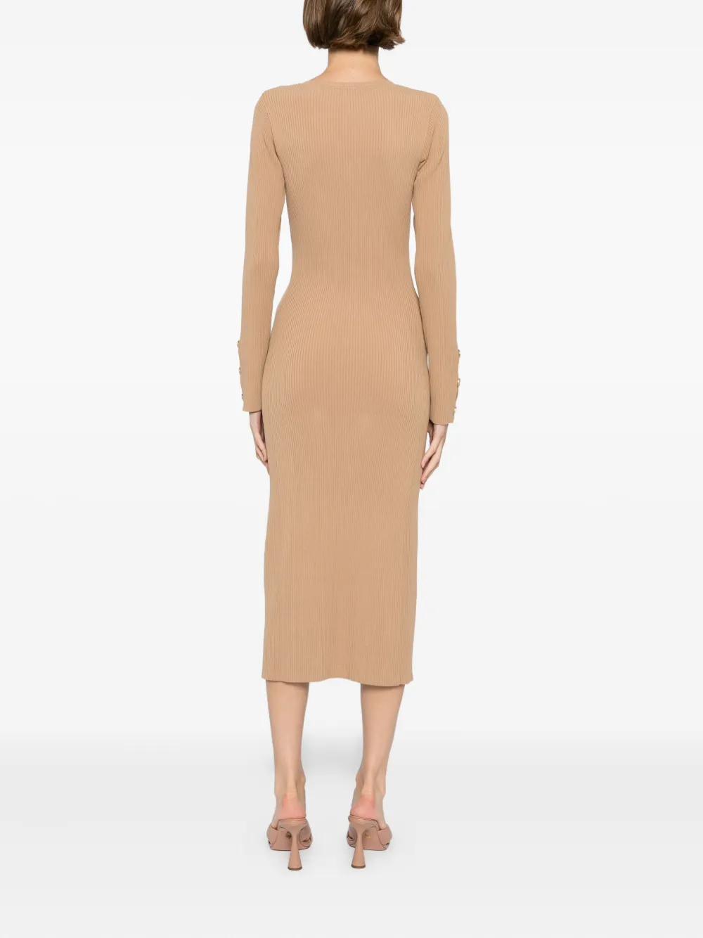 Karl Lagerfeld Ribgebreide maxi-jurk Bruin