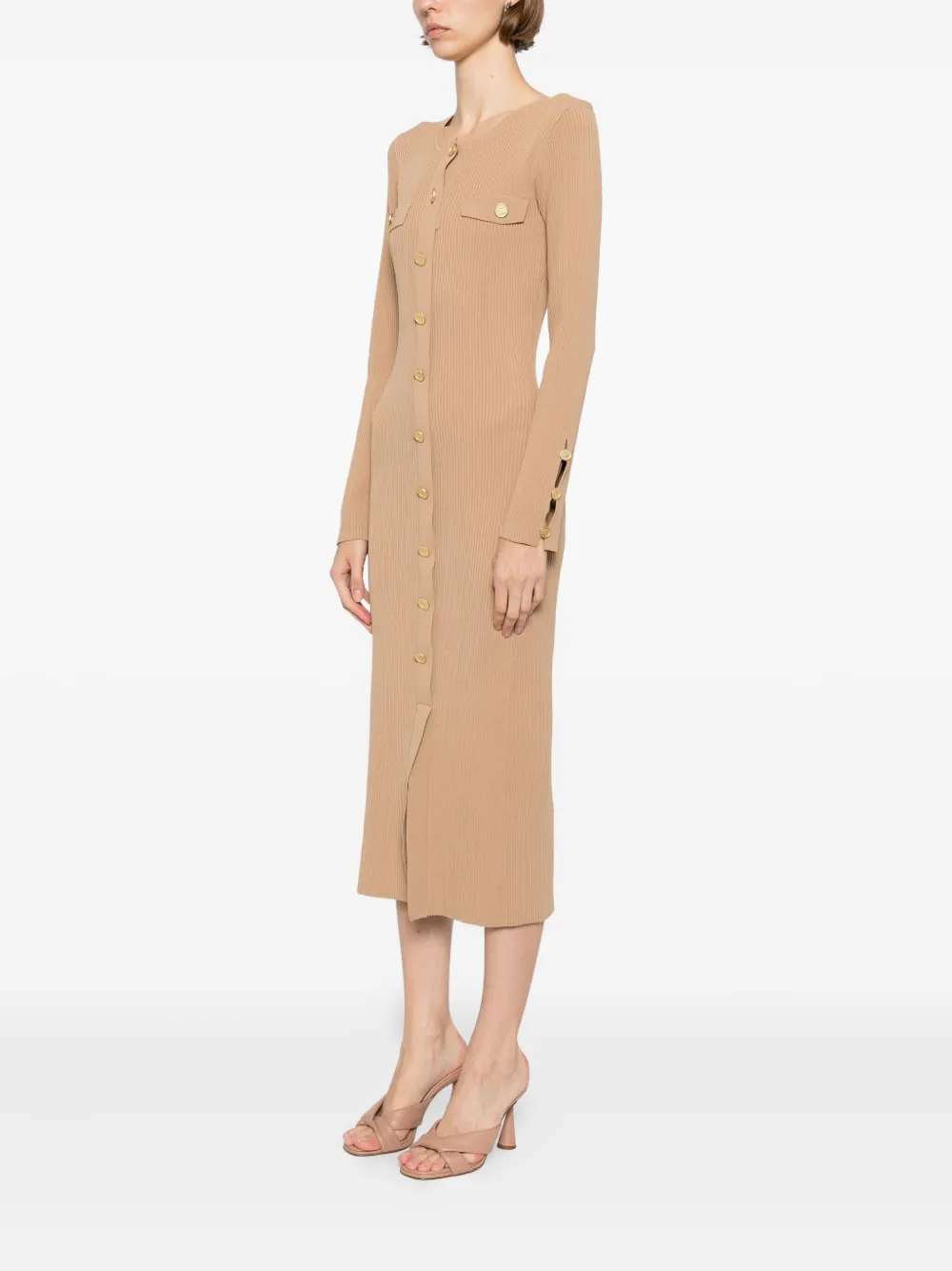 Karl Lagerfeld Ribgebreide maxi-jurk Bruin
