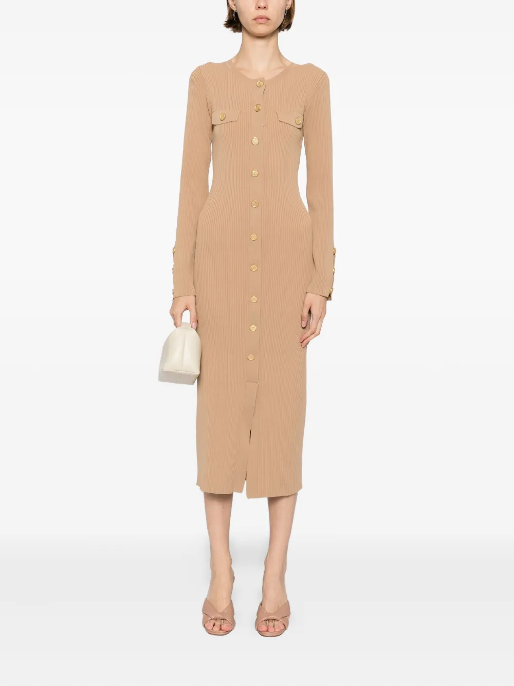 Karl Lagerfeld Ribgebreide maxi-jurk Bruin