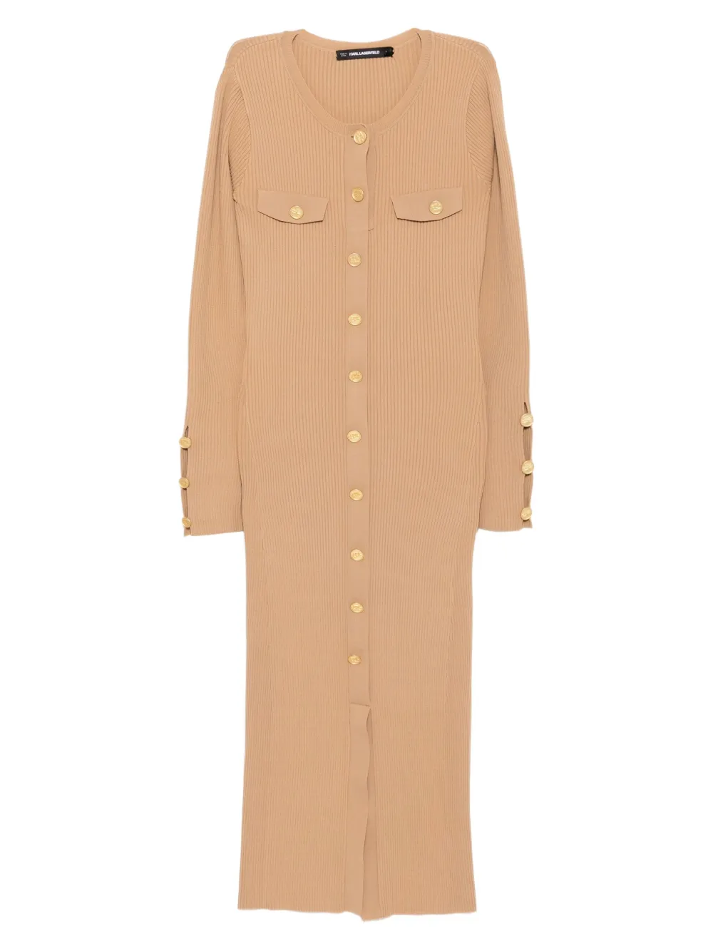 Karl Lagerfeld ribbed-knit maxi dress Bruin