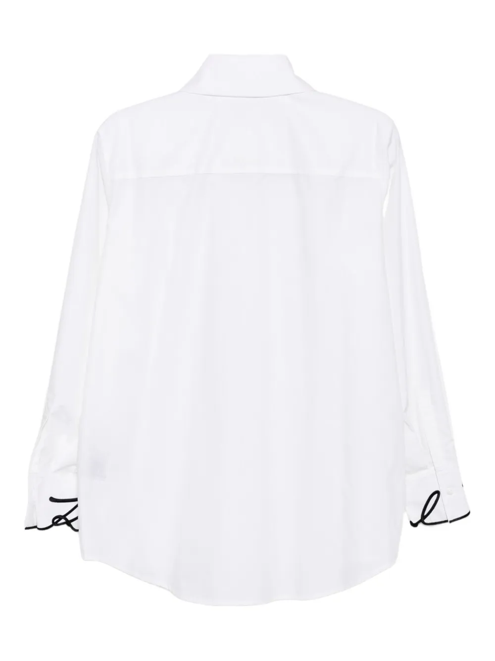 Karl Lagerfeld Popeline blouse met kenmerkende manchetten Wit