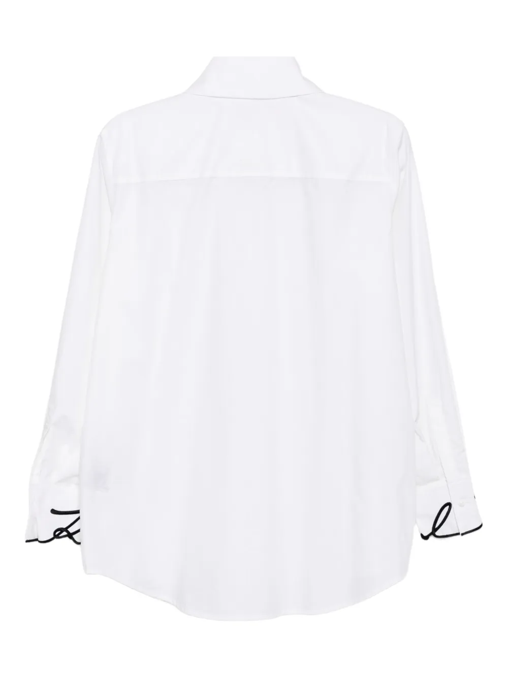 Karl Lagerfeld Popeline blouse met kenmerkende manchetten - Wit