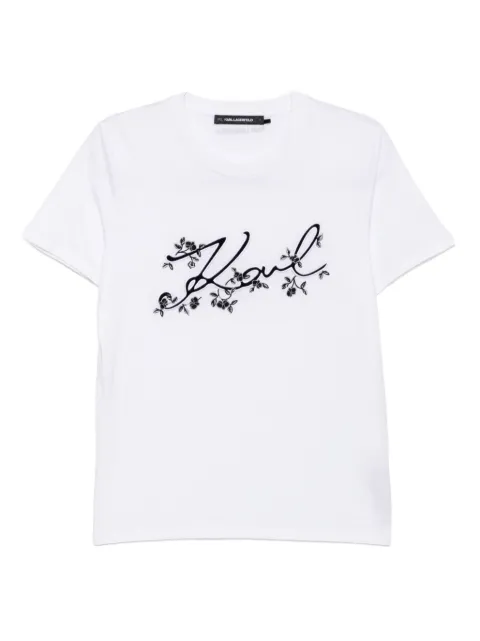 Karl Lagerfeld logo-embroidered T-shirt