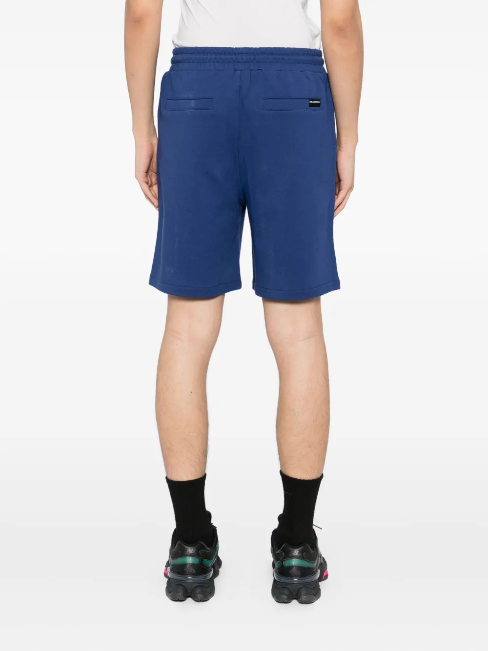 Karl Lagerfeld Shorts met geborduurd logo Blauw