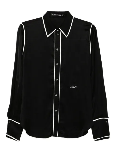 Karl Lagerfeld contrast piping blouse