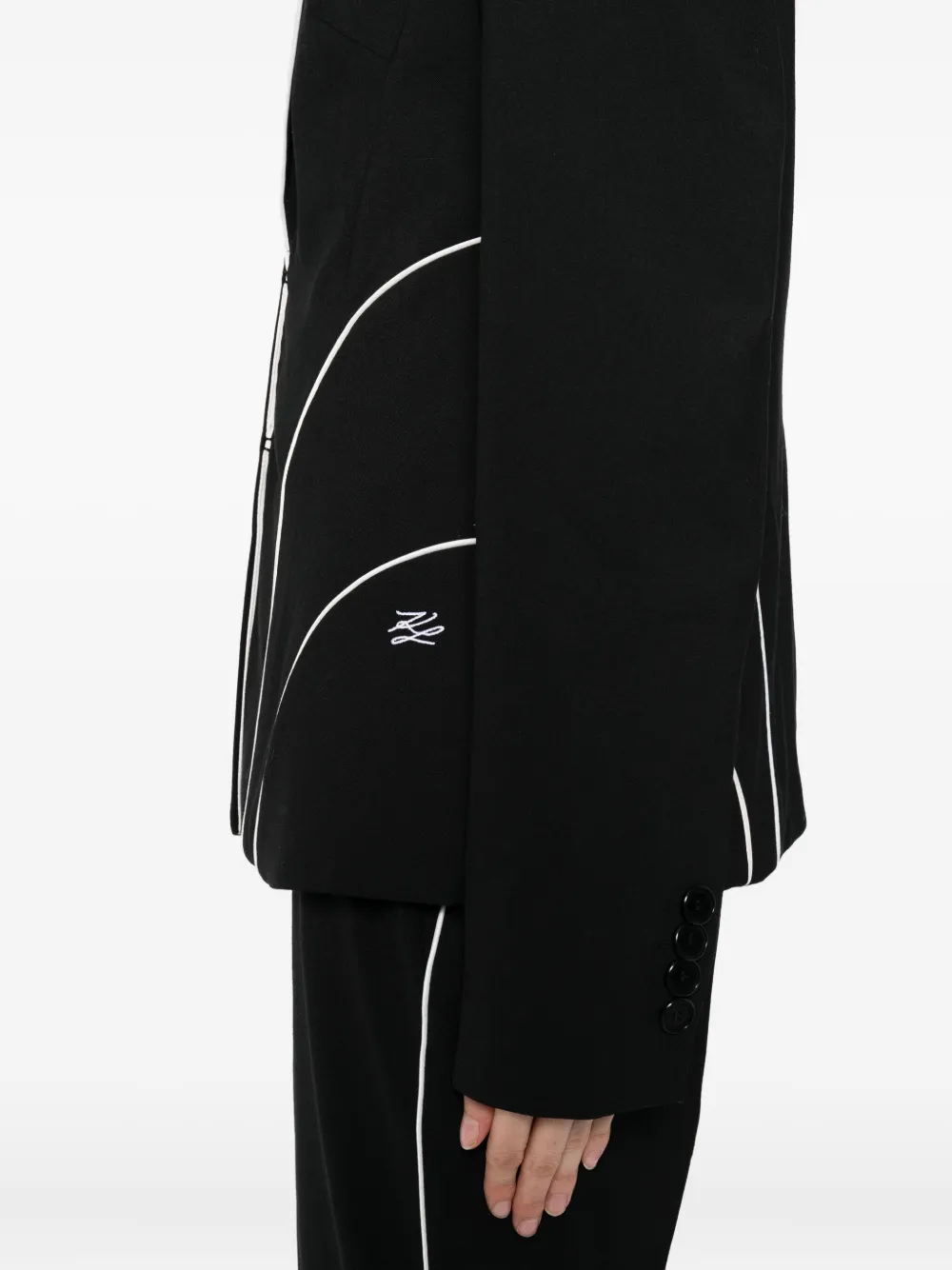Karl Lagerfeld Blazer met afwerking Wit