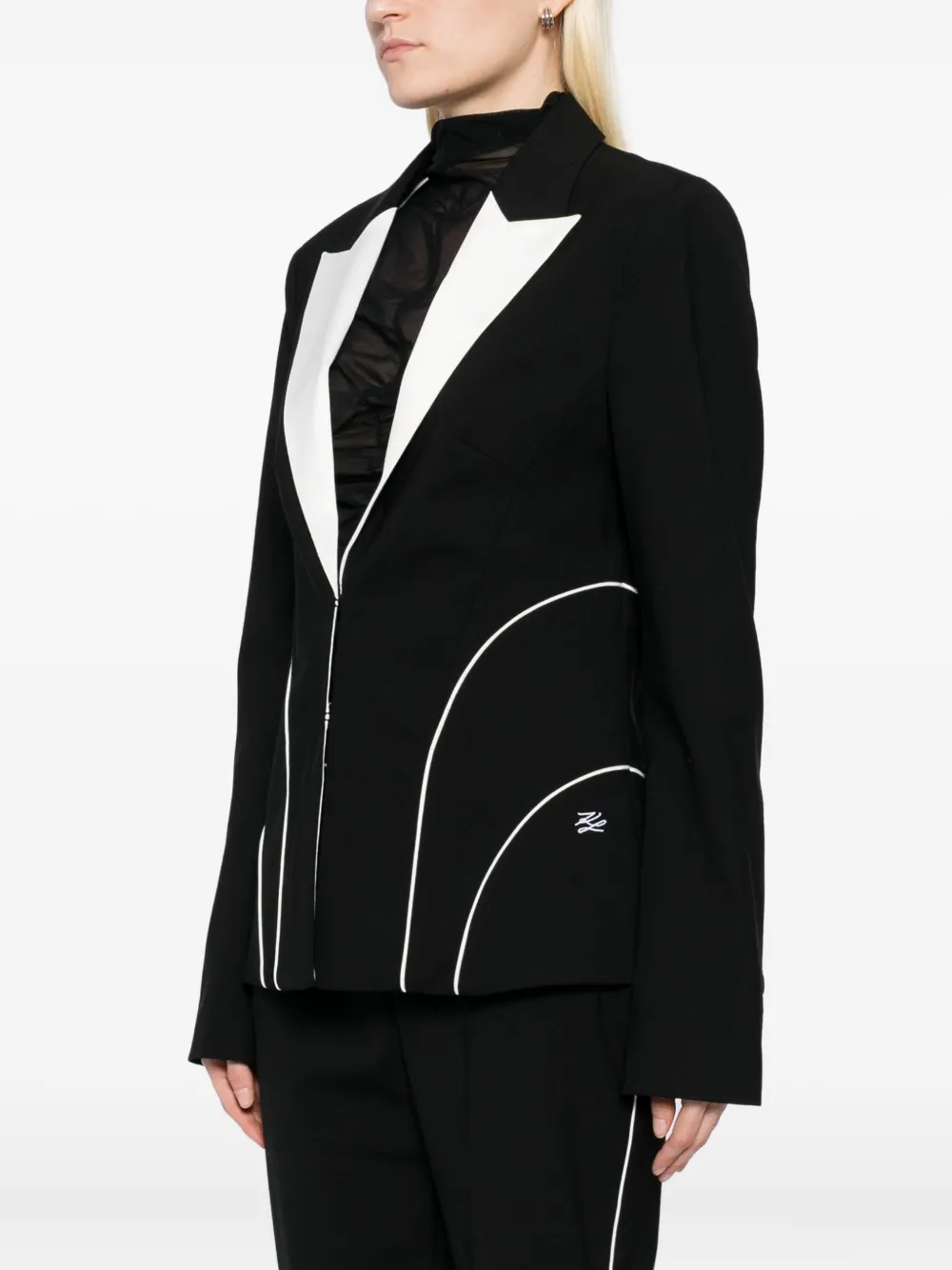 Karl Lagerfeld Blazer met afwerking Wit