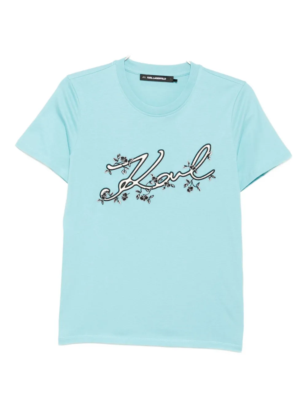 Karl Lagerfeld T-shirt met geborduurd logo Blauw