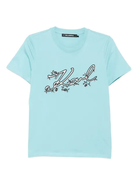 Karl Lagerfeld logo-embroidered T-shirt