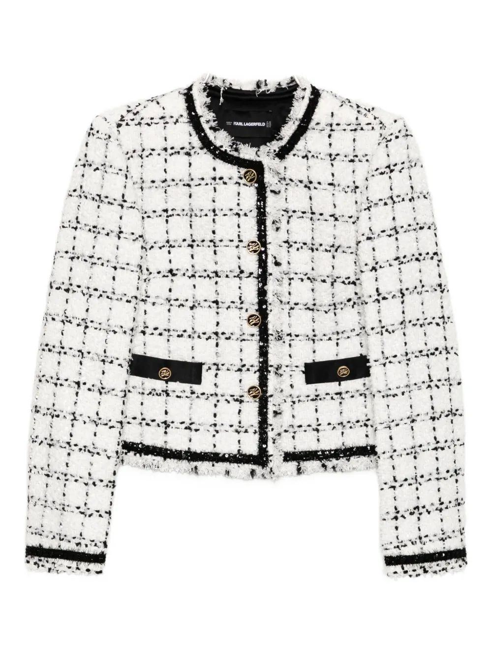 Karl Lagerfeld Boucle Blazer In White