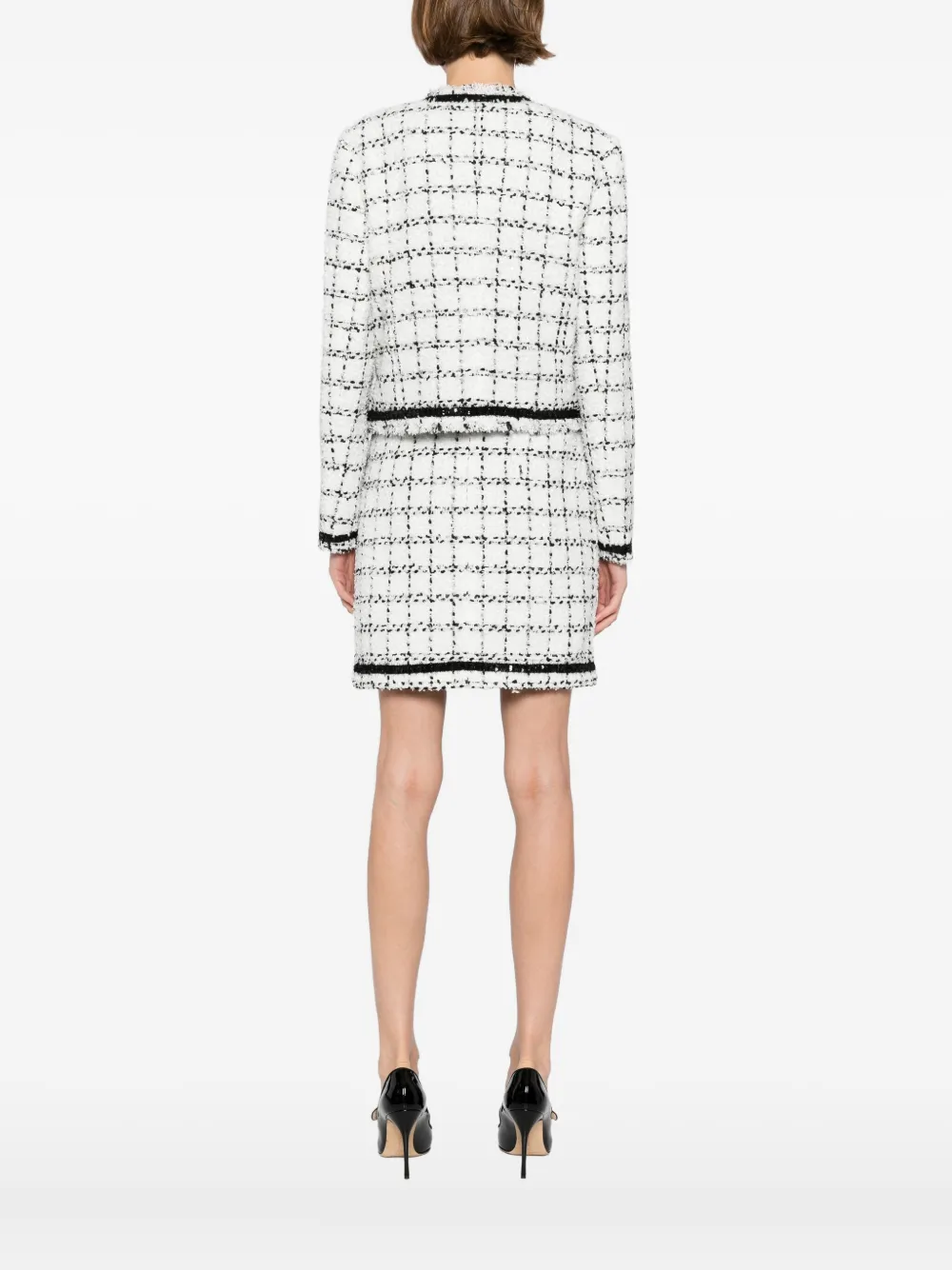 Karl Lagerfeld Boucle Blazer In White