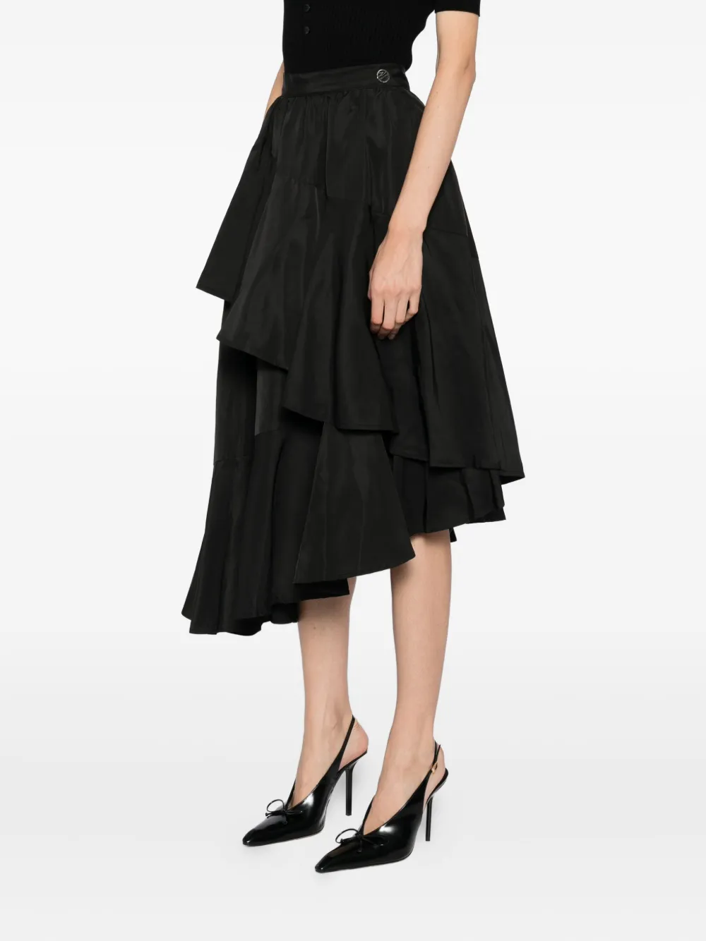 Karl Lagerfeld Voluminous Ruffle Skirt In Black