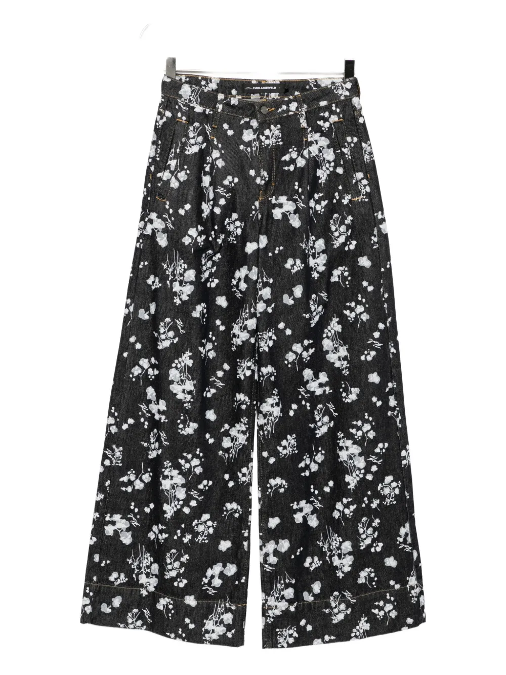 Karl Lagerfeld Denim jeans met orchidee-print Blauw