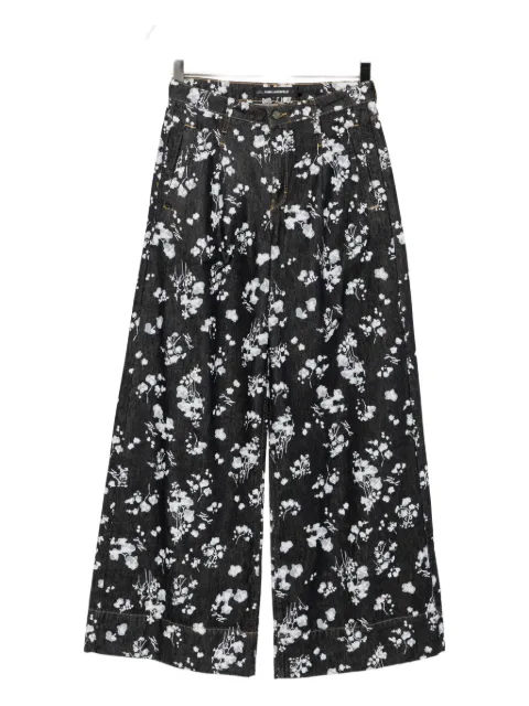 Karl Lagerfeld orchid-printed denim jeans
