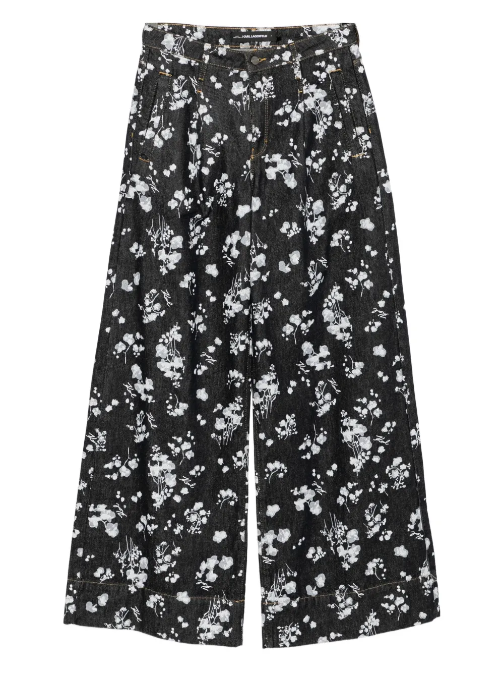 Karl Lagerfeld Denim jeans met orchidee-print Blauw
