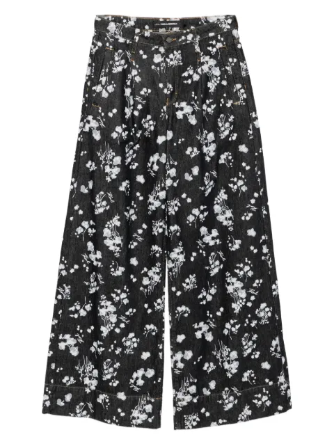Karl Lagerfeld orchid-printed denim jeans
