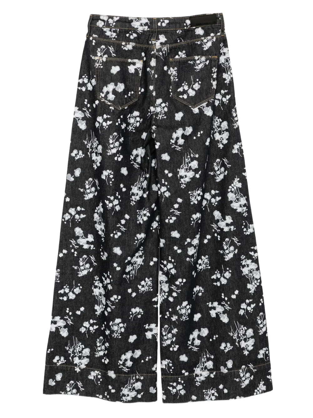 Karl Lagerfeld Denim jeans met orchidee-print - Blauw