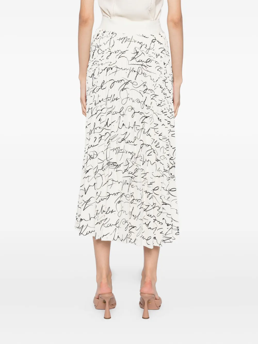 Karl Lagerfeld commercial pleated skirt Wit