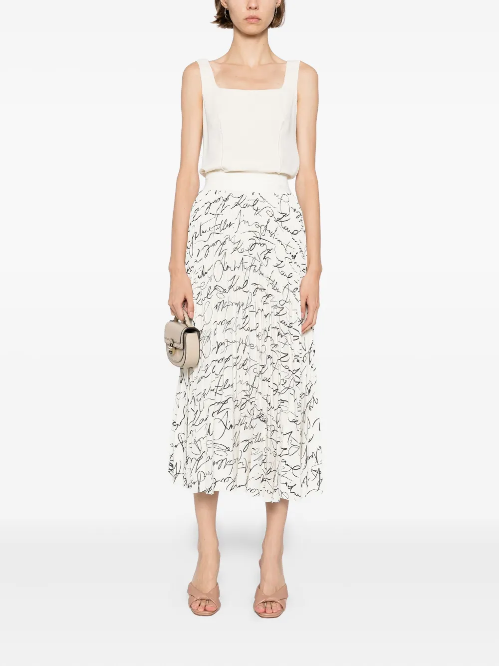 Karl Lagerfeld commercial pleated skirt Wit