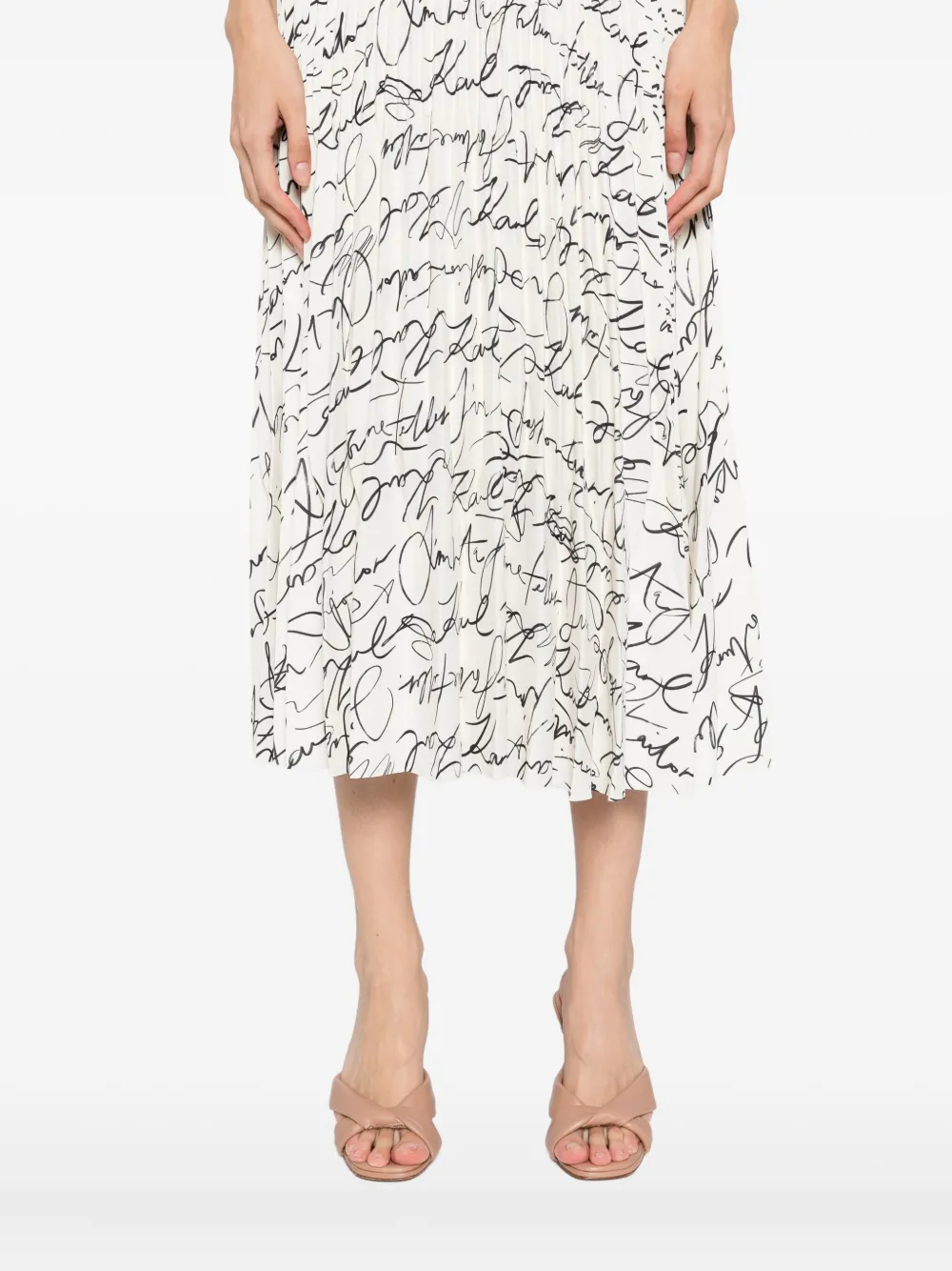 Karl Lagerfeld commercial pleated skirt Wit