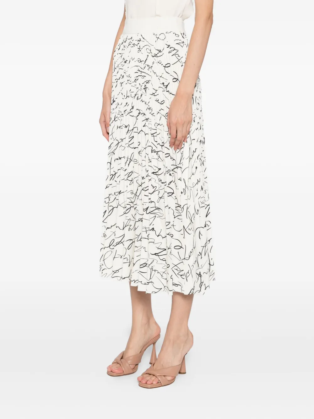 Karl Lagerfeld commercial pleated skirt Wit