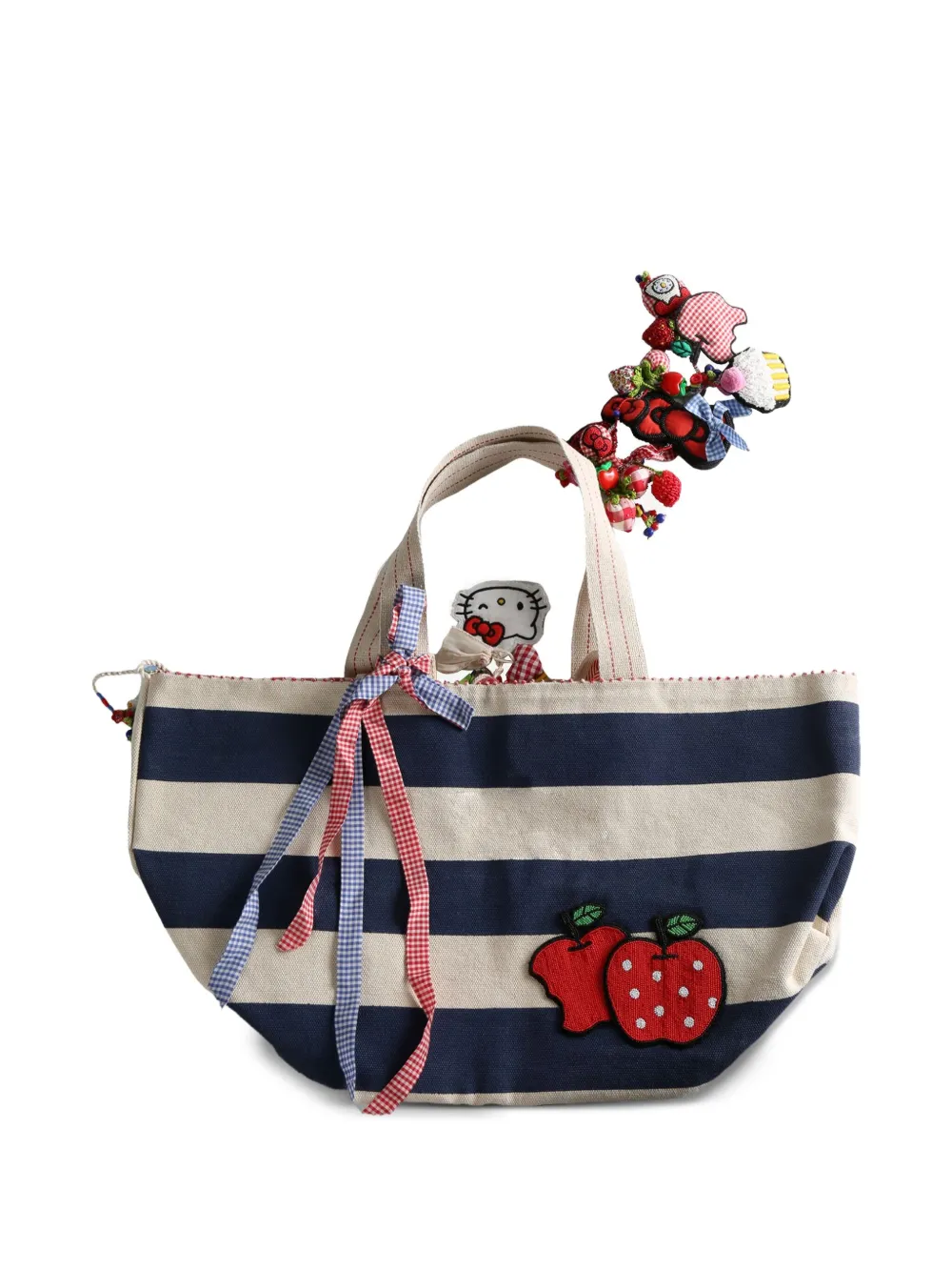 Pero x Hello Kitty gestreepte shopper - Zwart