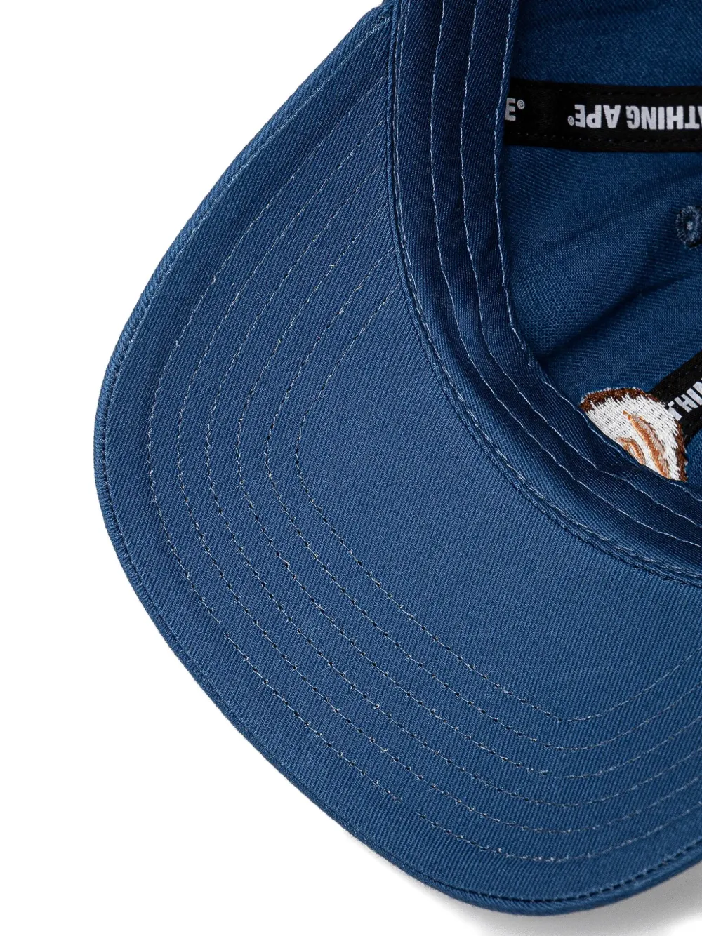 A BATHING APE Pet met geborduurd logo Blauw