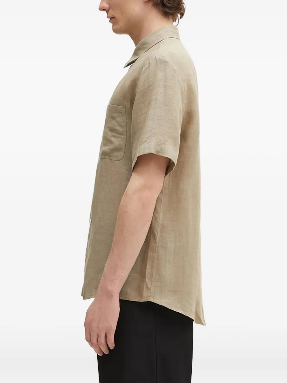 A.P.C. Bellini overhemd met korte mouwen en zak Beige