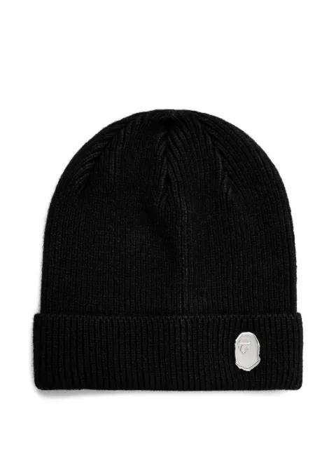 A BATHING APE® ribbed-knit logo beanie