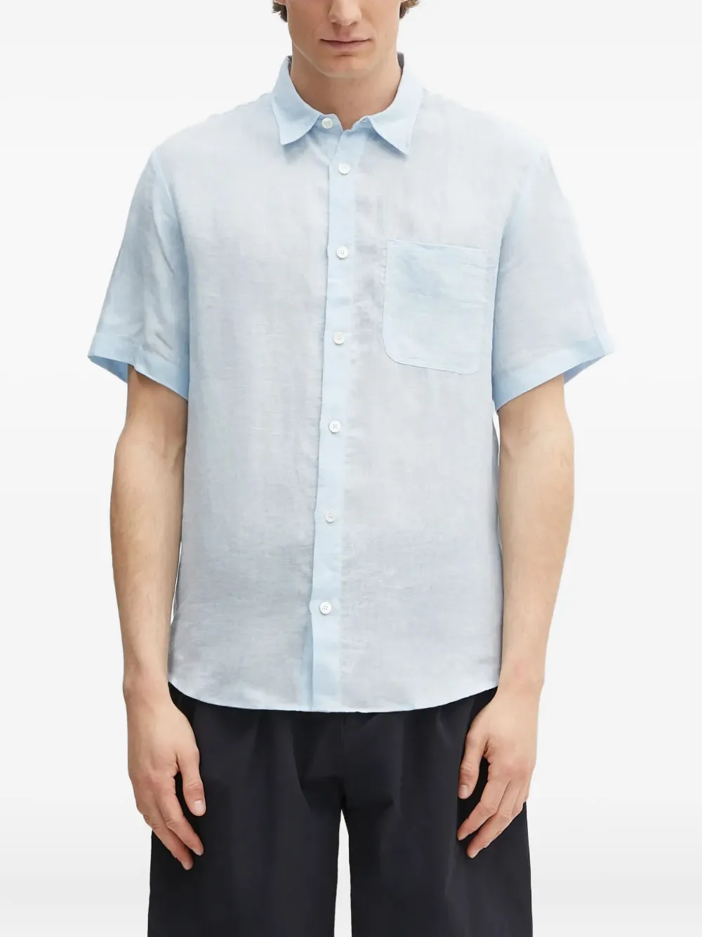 A.P.C. Bellini overhemd met korte mouwen en zak Blauw