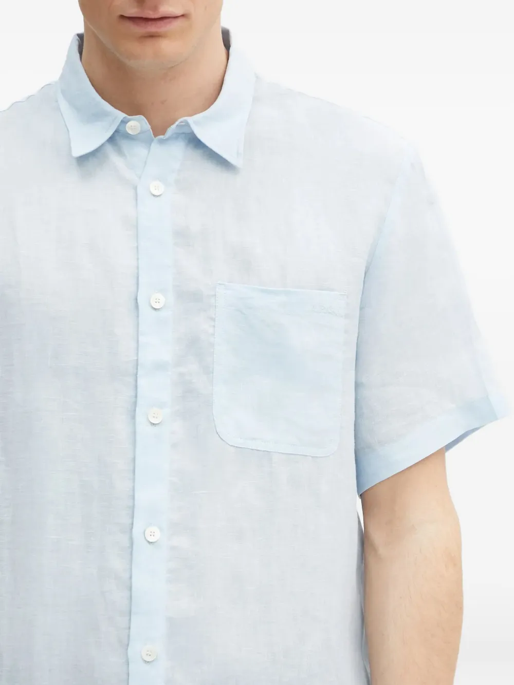 A.P.C. Bellini overhemd met korte mouwen en zak Blauw