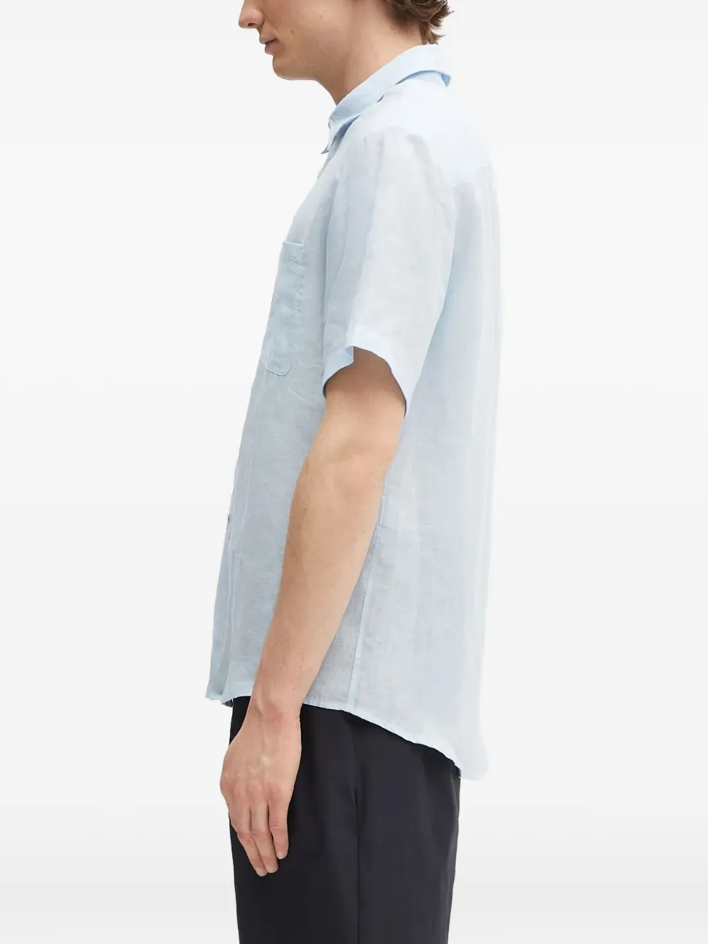 A.P.C. Bellini overhemd met korte mouwen en zak Blauw