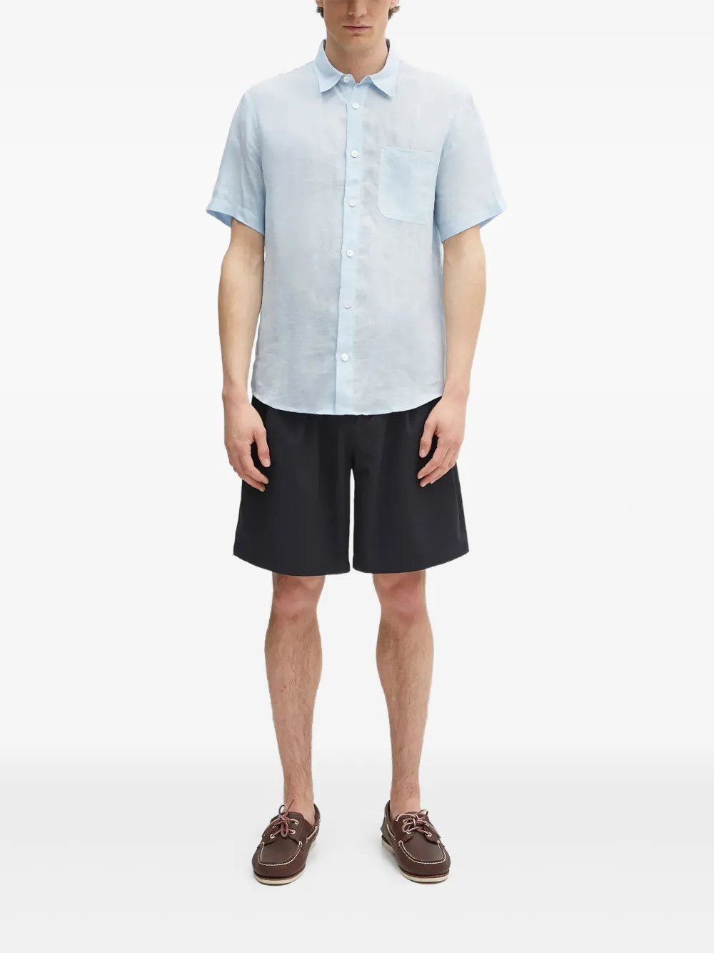 A.P.C. Bellini overhemd met korte mouwen en zak Blauw