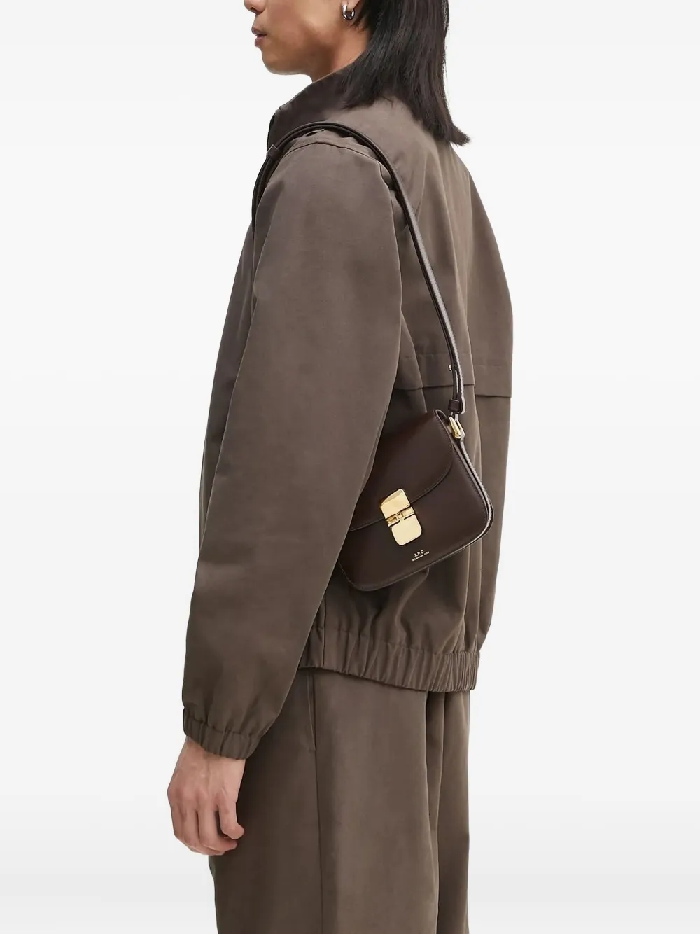 A.P.C. Grace leren schoudertas - Bruin