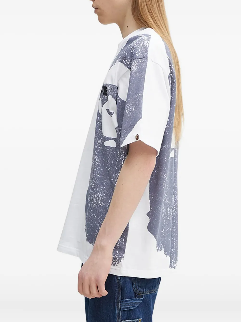 A BATHING APE Katoenen T-shirt met print Wit