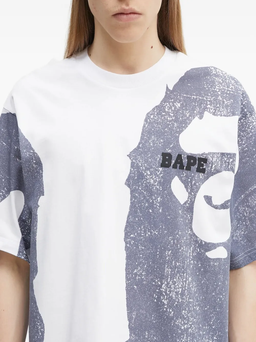 A BATHING APE Katoenen T-shirt met print Wit