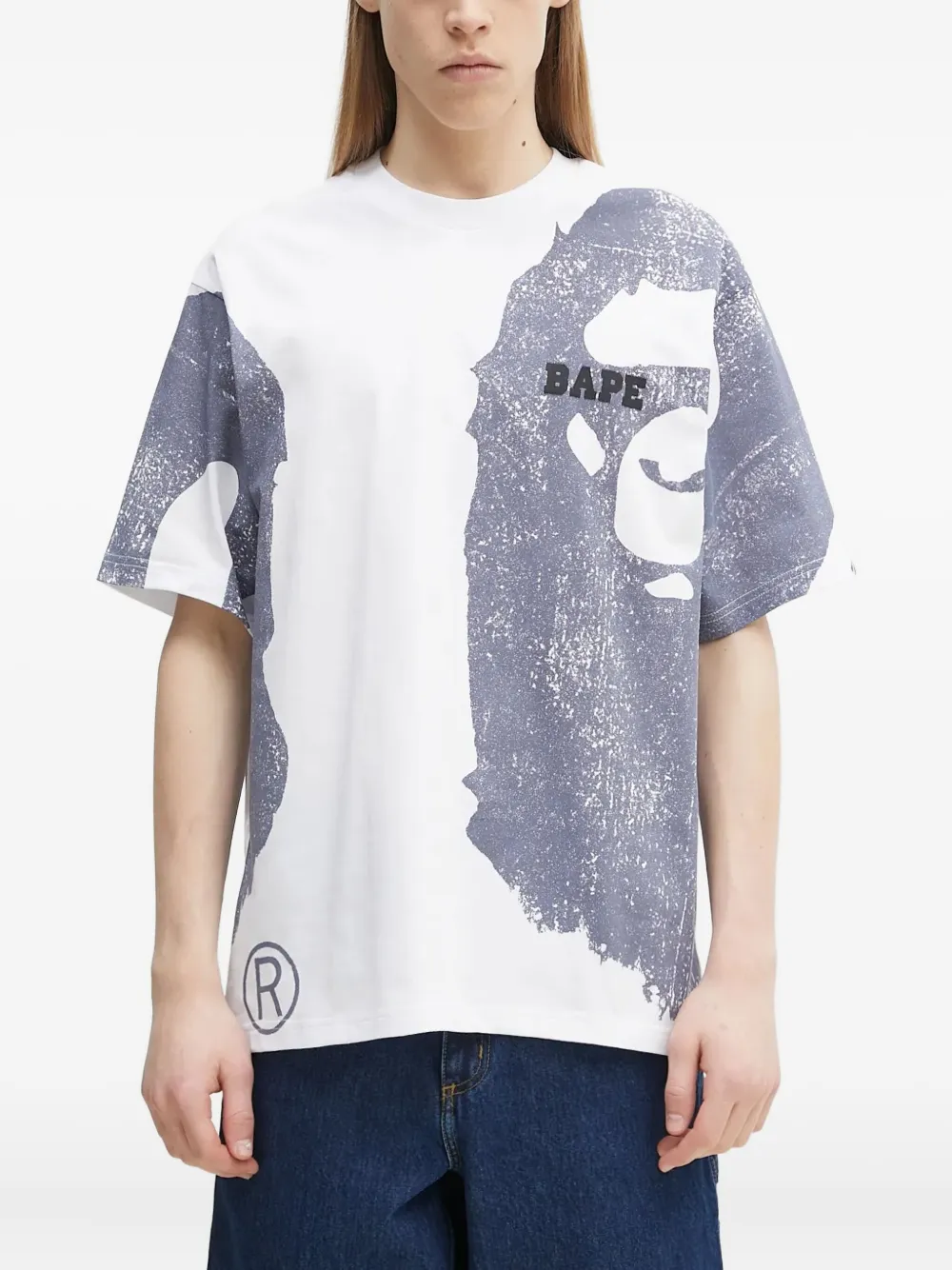 A BATHING APE Katoenen T-shirt met print Wit