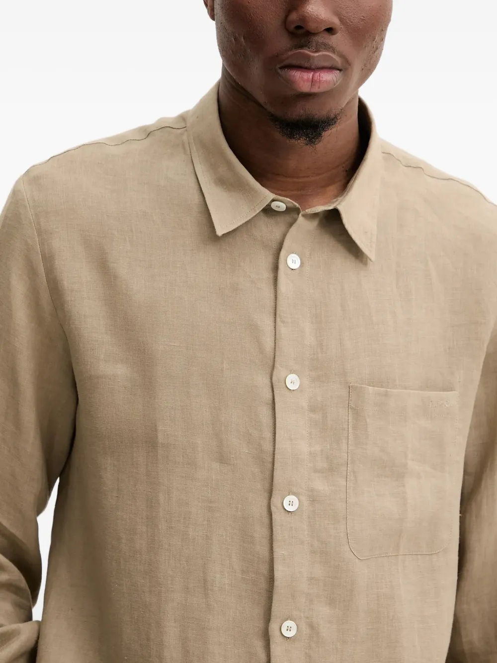 A.P.C. Cassel overhemd met lange mouwen Beige
