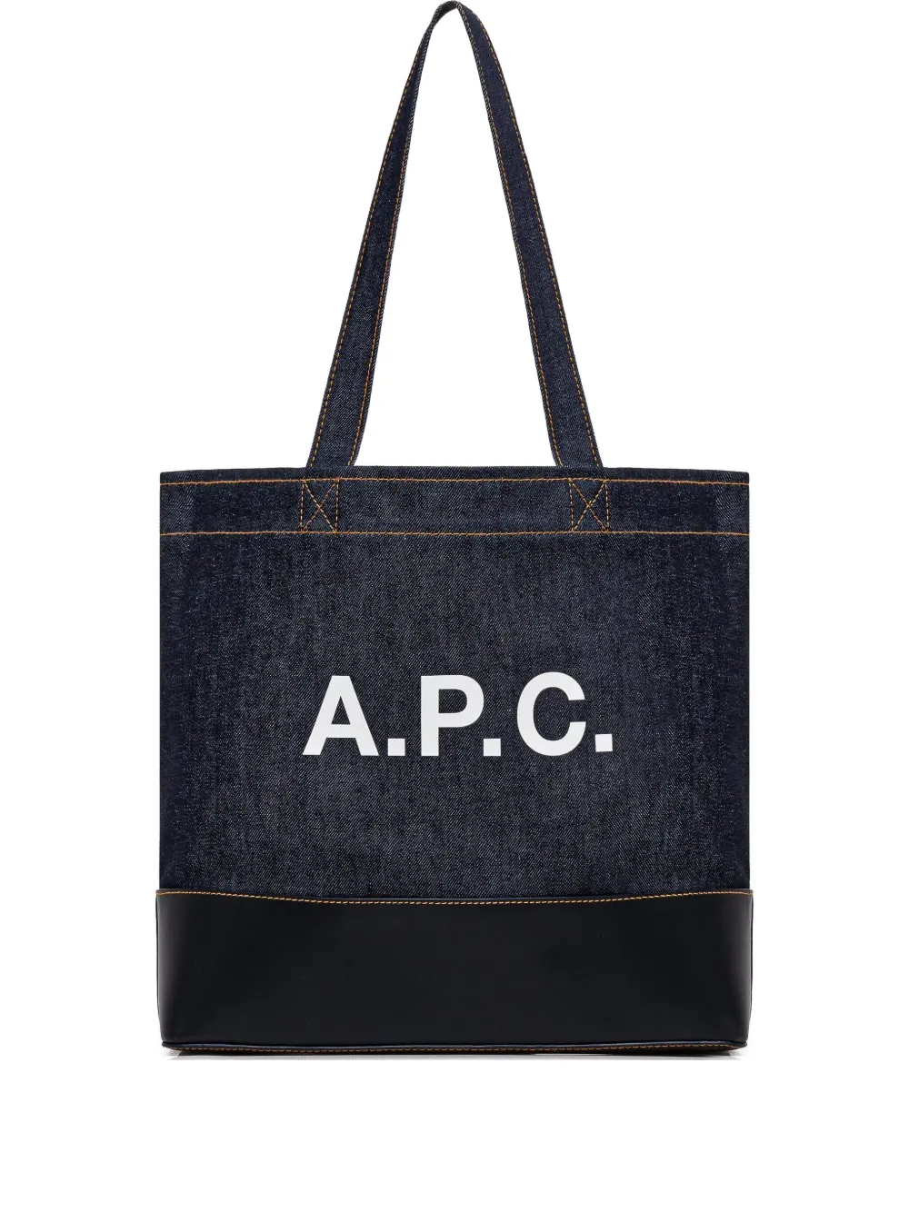A.P.C. Axel grote denim shopper met logo Blauw