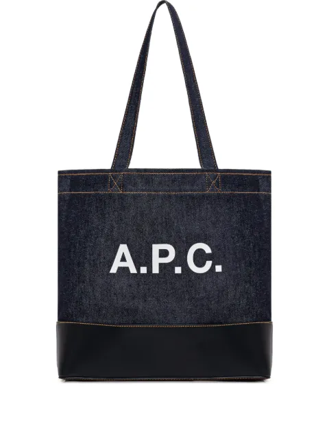 A.P.C. large Axel denim logo tote bag