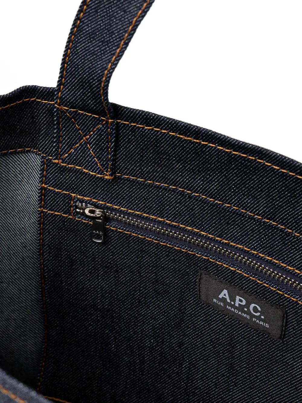 A.P.C. Axel grote denim shopper met logo Blauw