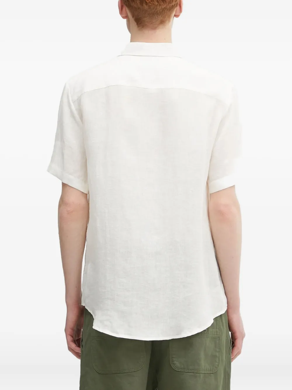 Apc Short-sleeve Linen Shirt In Animal Print