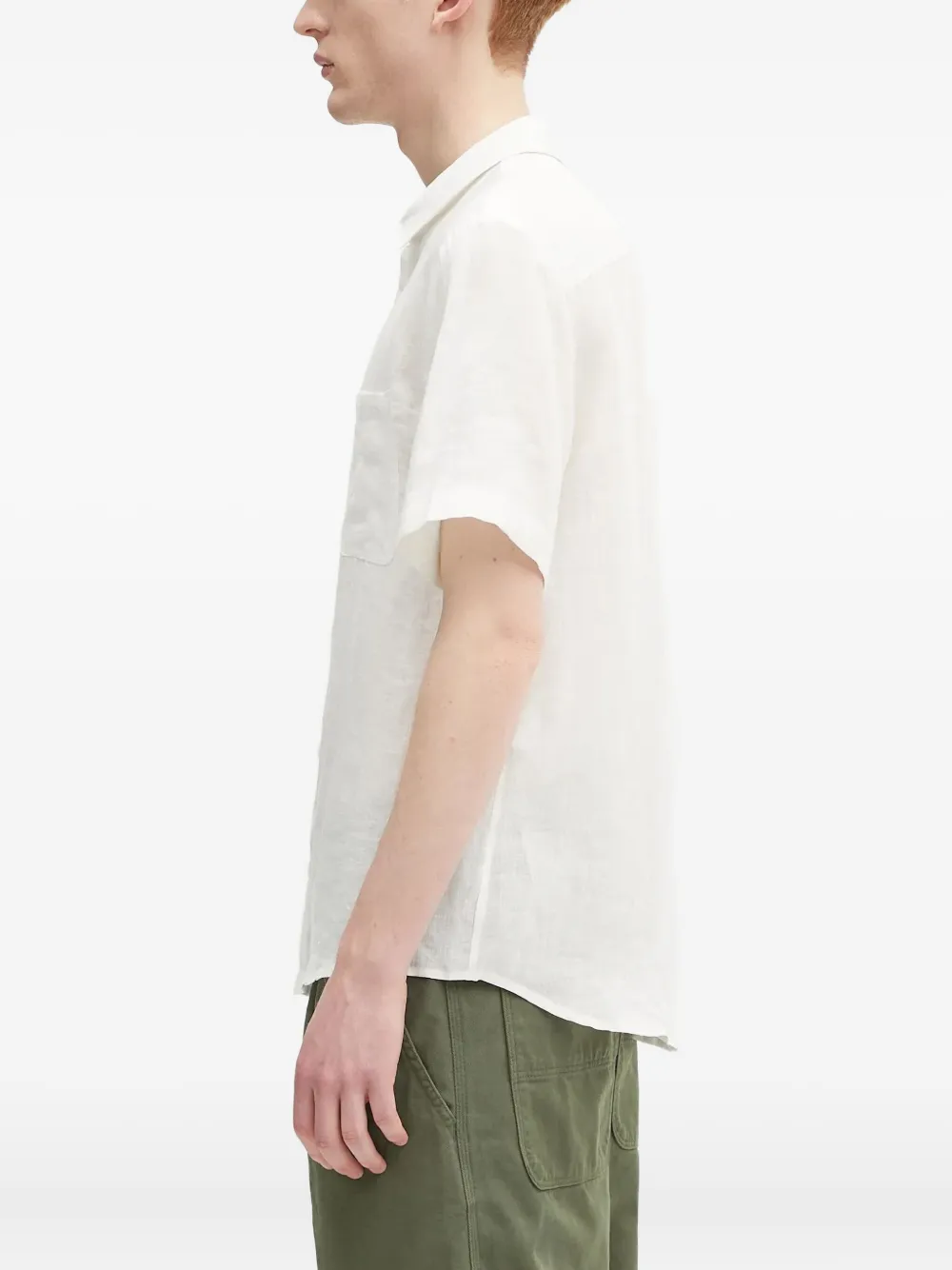 Apc Short-sleeve Linen Shirt In Animal Print