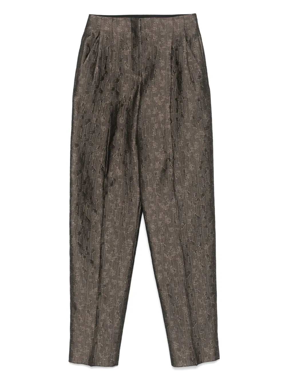 silk-blend straight-leg trousers