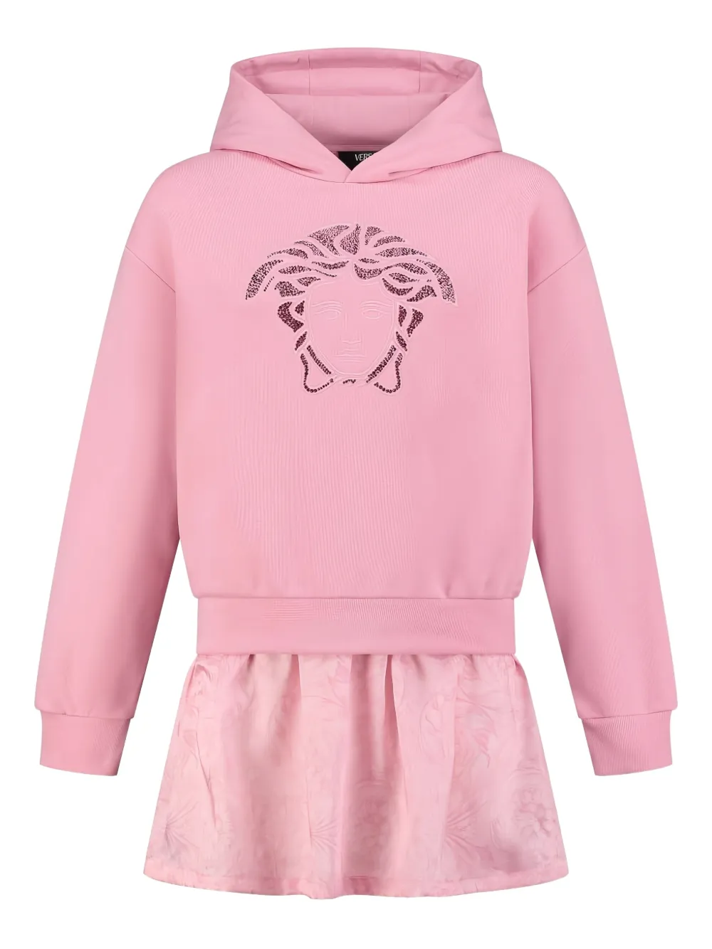 Versace Kids Medusa verfraaide jurk met capuchon Roze