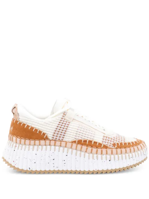 Chloé Nama textured-sole lace-up sneakers